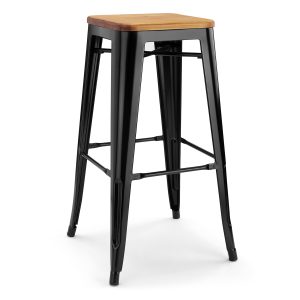 Boho barkruk zwart - hout