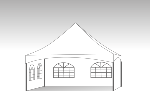 Pagodetent wit 6x6m te koop