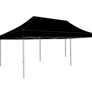 Plooitent 6x3m zwart
